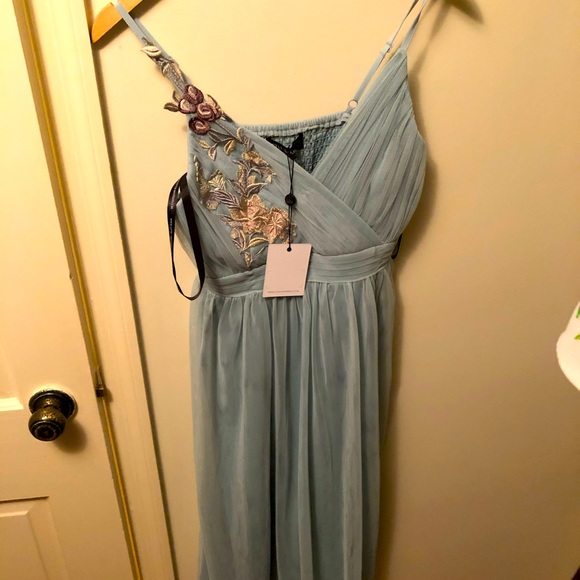 Little mistress maternity dress. Color blue - Picture 1 of 3